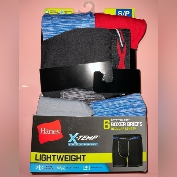 Hanes Boys' X-Temp® Lightweight Boxer Briefs Assorted 6-Pack. Size-S/P. 6-8 - Picture 1 of 6